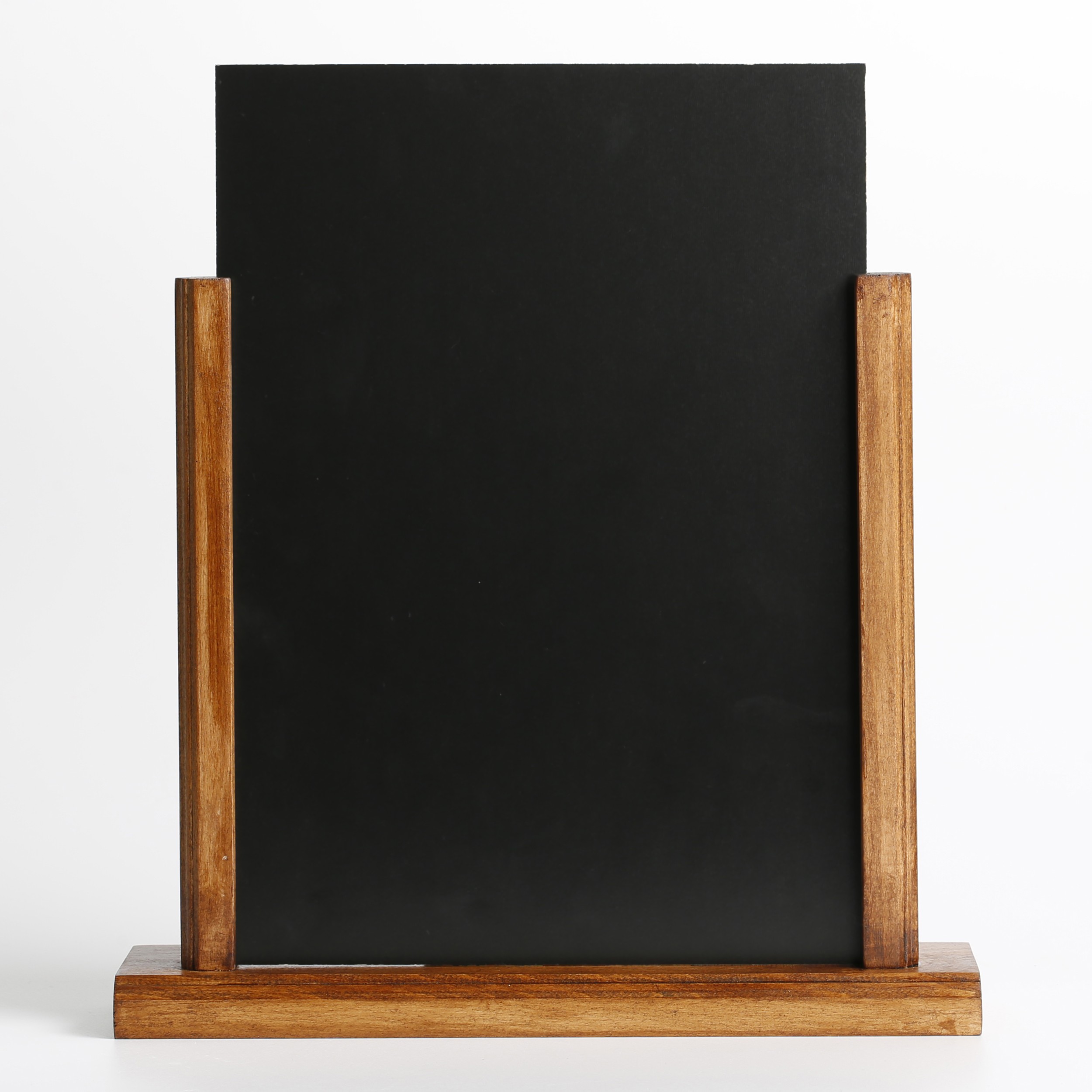 M&T Displays Classic Desktop Menu Holder with Chalkboard, Portrait Table  Top Sign Holder, Ad Frame for Restaurant, Store, Office, Wedding, Party,  Event (2 Pack) (Dark Wood, 8.5x11) 